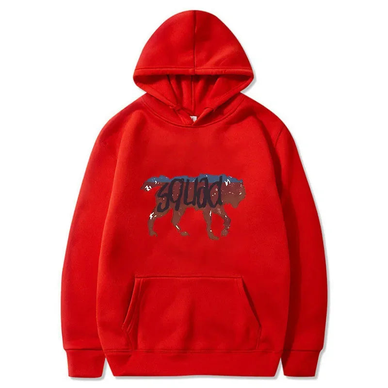 2024 Funny Retro Wolf Squad Men Hoodies Sweatshirt Awesome Wolf Student High School Wild Rad Life Is Strange Tank Squad Hoodie