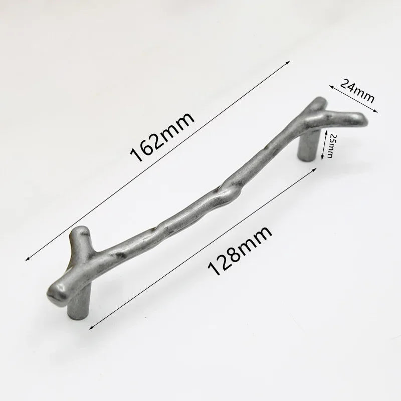 Fashion Tree Branch Furniture Handle 96mm 128mm Black Silver Bronze Kitchen Cabinet Handles Drawer Knobs Door Pulls Hardware