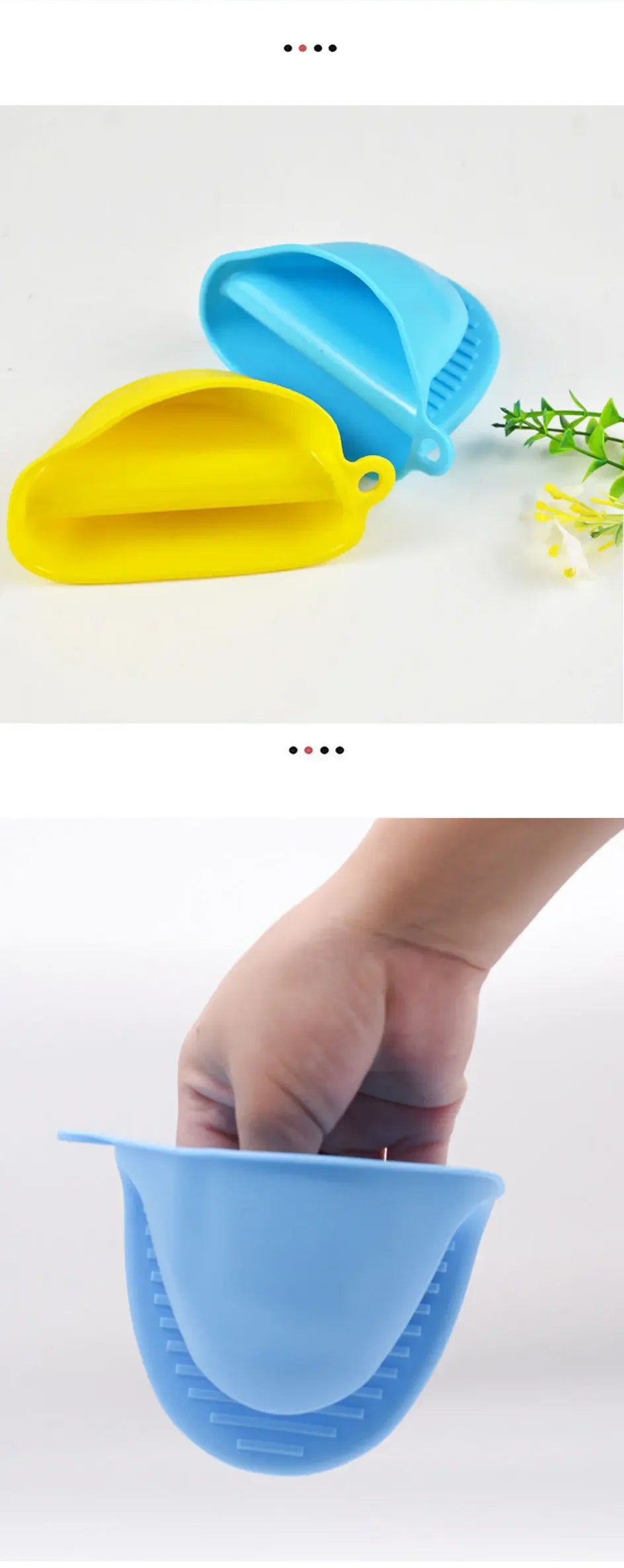2pcs Thicken Baking Silicone Oven Mitts Microwave Oven Glove Heat Insulation Anti-slip Grips Bowl Pot Clips Kitchen Gadgets