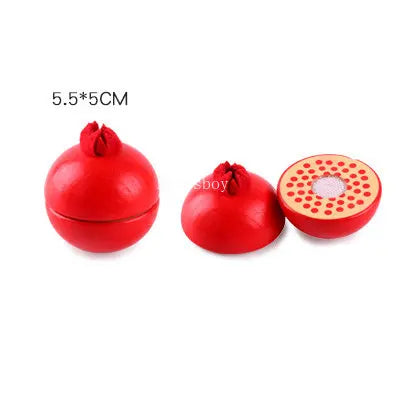 1Pcs Fruit Cutting Educational Toys Wooden Paste Stickers Vegetable Fruit Cutting Kitchen Toy Educational Toy For Children Gift