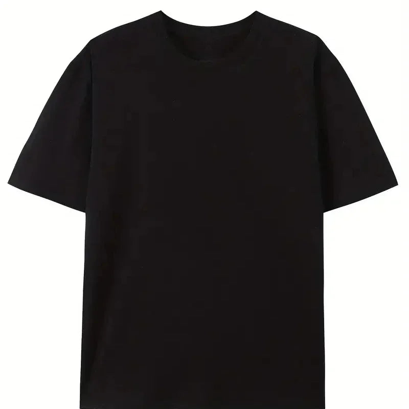 Men's Summer Spade A-line Poker Pattern Printed T-shirt Fashion Loose Casual Round Neck Large Men Breathable Soft Cotton T-shirt