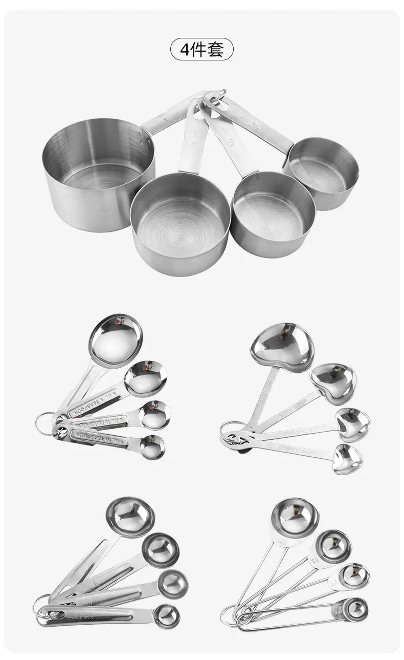 4 Pcs Stainless Steel Measuring Spoon Set High Quality  Graduated   Baking Home Kitchen Tool Salt Coffee s