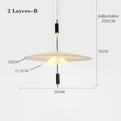 Postmodern LED Pendant Lamp Flying Saucer Indoor Decor Acrylic Chandelier Dining Table Bar Living Room Kitchen UFO Hanging Light
