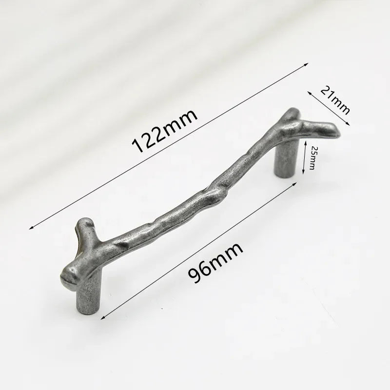 Fashion Tree Branch Furniture Handle 96mm 128mm Black Silver Bronze Kitchen Cabinet Handles Drawer Knobs Door Pulls Hardware