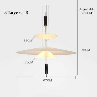 Postmodern LED Pendant Lamp Flying Saucer Indoor Decor Acrylic Chandelier Dining Table Bar Living Room Kitchen UFO Hanging Light