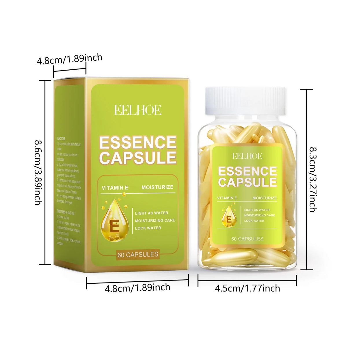 EELHOE Facial Capsule Essence Mild, Daily moisturizing, Facial Skin Care and Moisturizing Essence Capsule Winter Skincare 65g