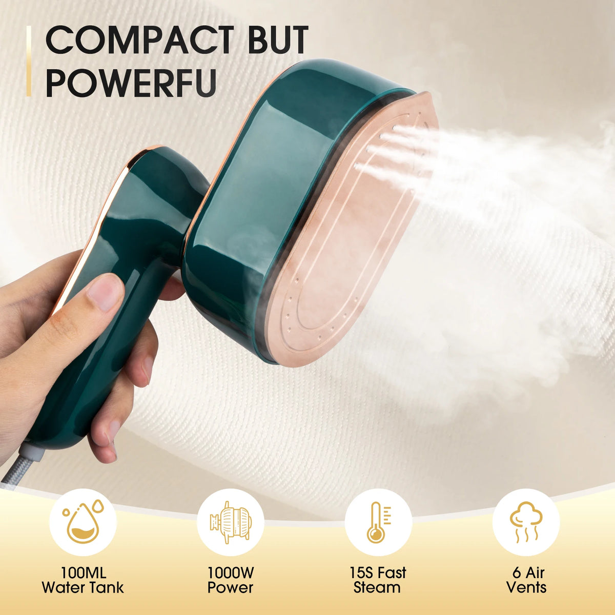 Handheld ironing machine (with steam brush), intelligent LCD electric rotary iron, portable mini iron for home and travel 6198-D