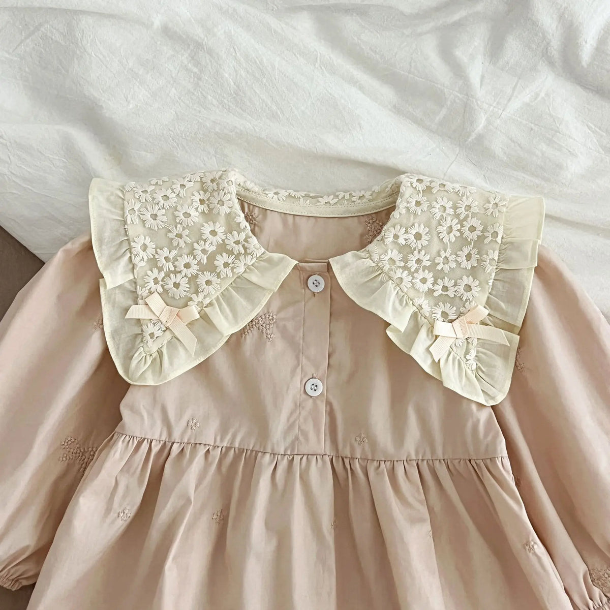 1-6Y Baby Girl Clothing Lace Autumn Casual Dresses Children Fashion Embroidery Sweet Princess Dress Long Sleeve Kids Party Dress