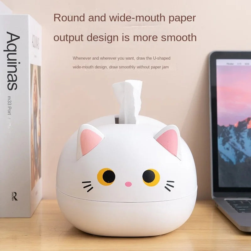Kawaii Cat Tissue Box Kitchen Napkin Storage Box Wc Paper Container Desktop Toilet Paper Holder Nordic Style Home Decoration