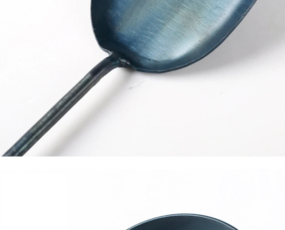 Kitchen Utensils Wok Spatula Spoon Chinese Traditional HandMade Iron Spatula Ladle Wok Tool Set Kitchen Tool Cooking Accessories