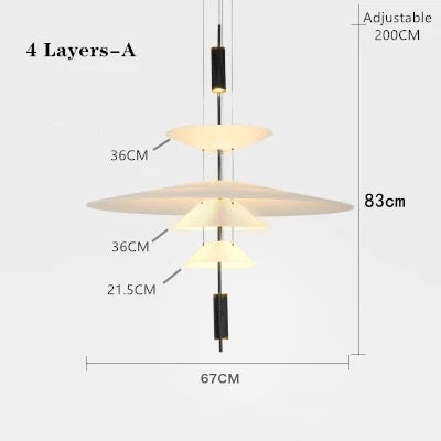 Postmodern LED Pendant Lamp Flying Saucer Indoor Decor Acrylic Chandelier Dining Table Bar Living Room Kitchen UFO Hanging Light