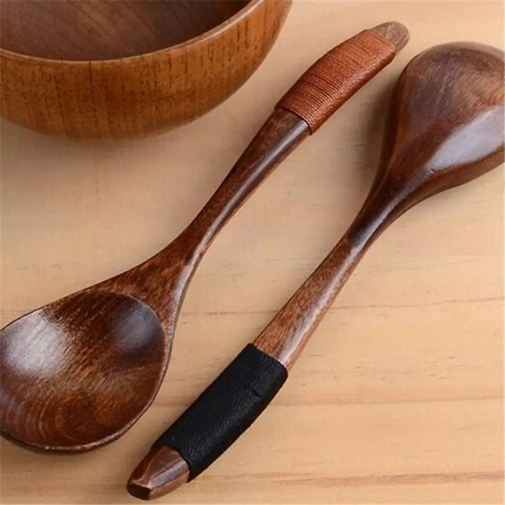 Coffee Dessert Catering Scoop Hand-made Wood Tableware Wooden Spoon Kitchen Tool Cooking Utensil Soup Spoon