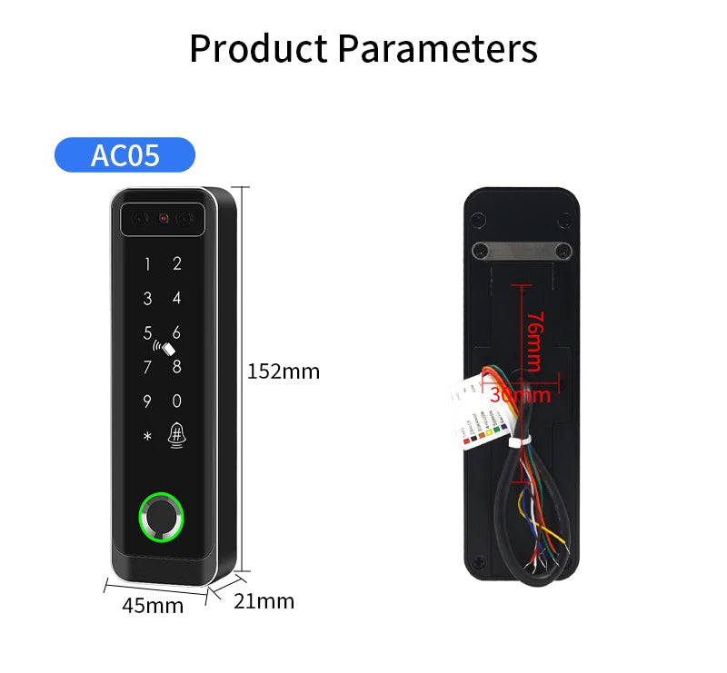 TTLOCK 3D Face Recognition Access Control Keypad Door Lock Opener Fingerprint E-Key Code App RF Remote Facial RFID Card Unlock