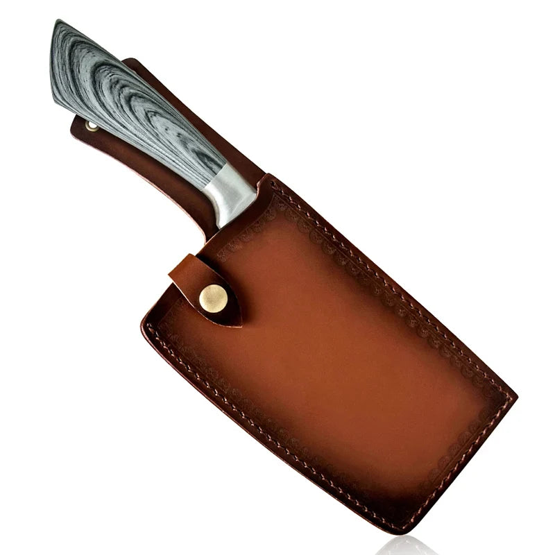 Kitchen Chef Cleaver Chopping Knife Sheath Leather Slicing Blade Guards Protect Case Cover Camping Hunting Travel Scabbard Tools