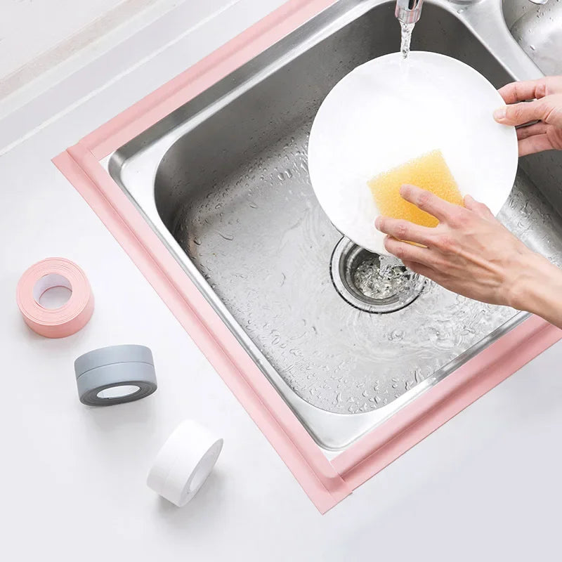 Shower Bath Sealing Tape Strips PVC Self Adhesive Waterproof Wall Stickers For Bathroom Kitchen Seal Caulk Strip Sink Mold Proof