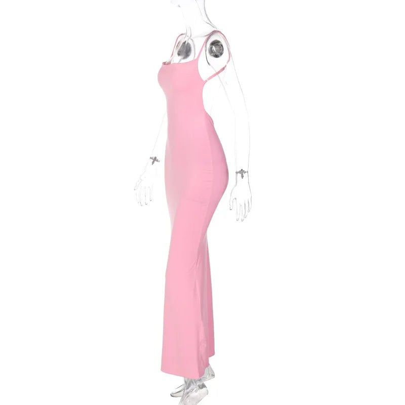 Cryptographic Draped Sexy Backless Sleeveless Slip Maxi Dress for Women Elegant Summer Sundresses Holiday Beach Vestido Clothes