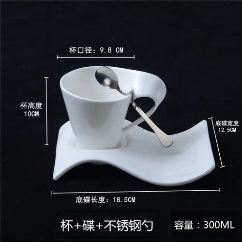 Espresso Cup Ceramic Mug with Spoon and Cup Holder Kitchen Bar Supplies Continental Set Mug Home Living Room Decor Wine Set