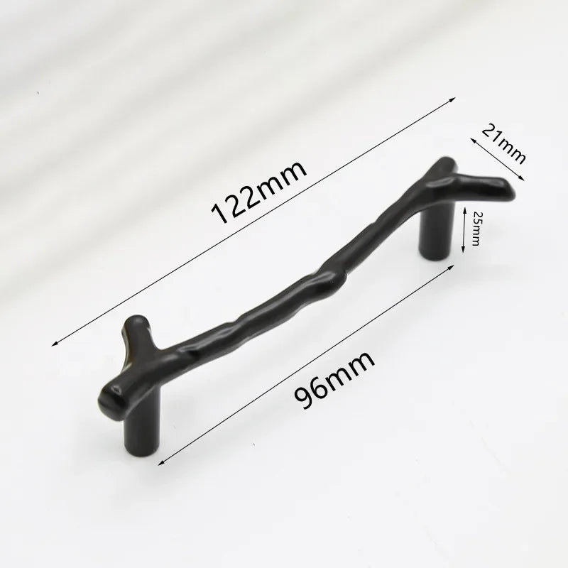 Fashion Tree Branch Furniture Handle 96mm 128mm Black Silver Bronze Kitchen Cabinet Handles Drawer Knobs Door Pulls Hardware