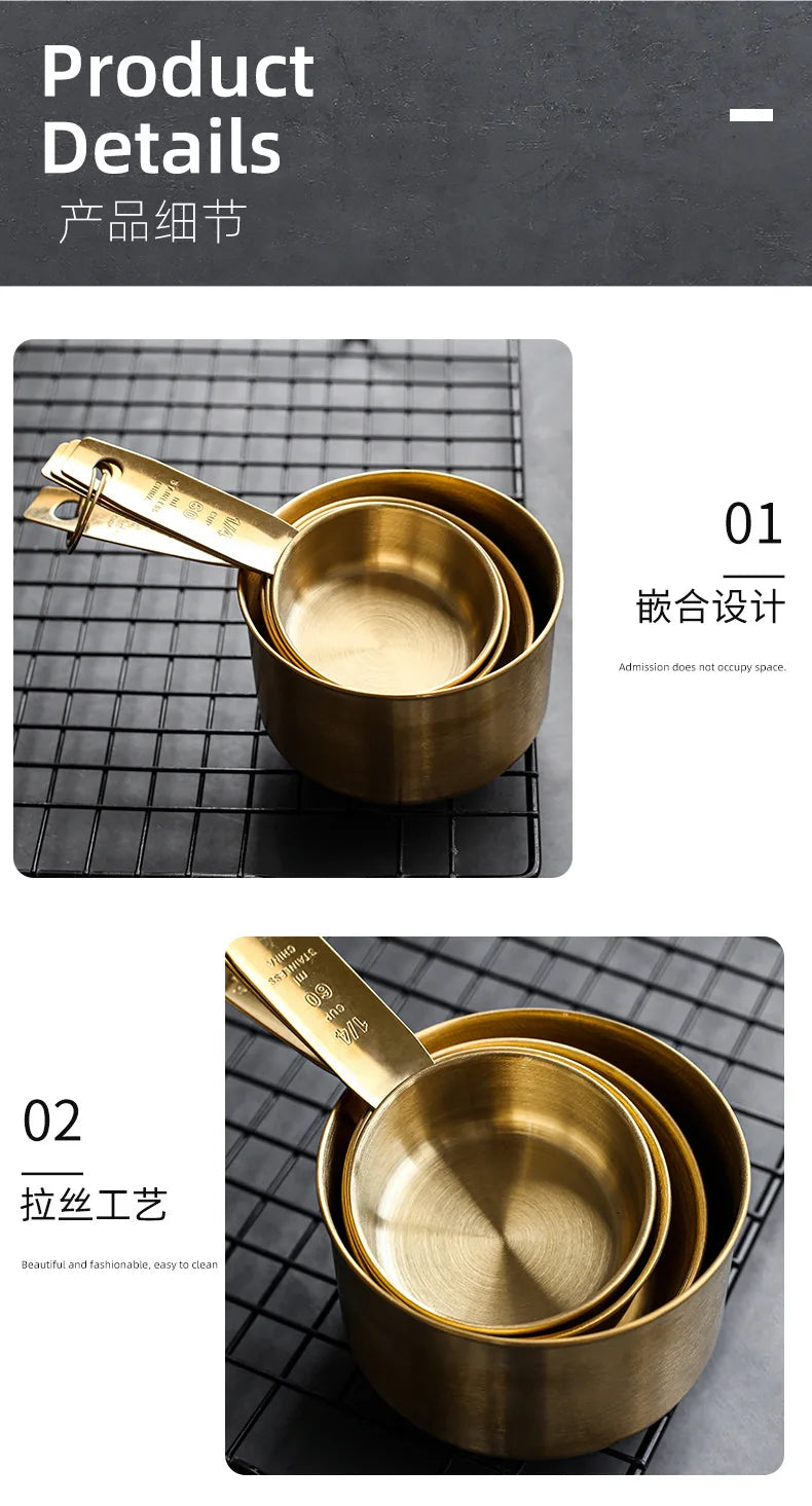 4 Pcs Stainless Steel Measuring Spoon Set High Quality  Graduated   Baking Home Kitchen Tool Salt Coffee s