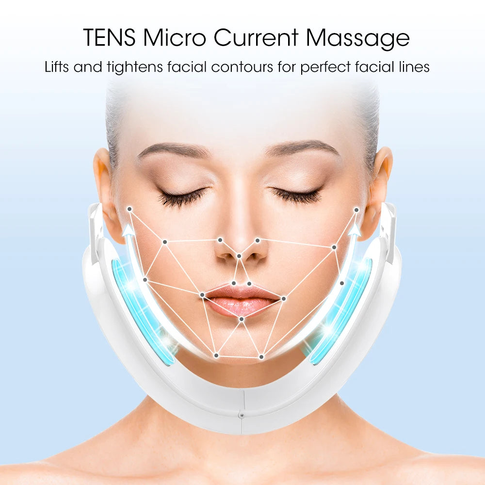 V Face Facial Machine Electric V-Line Up Lift Belt Face Massage LED Face Skin Lifting Firming Beauty Device Double Chin Reducer