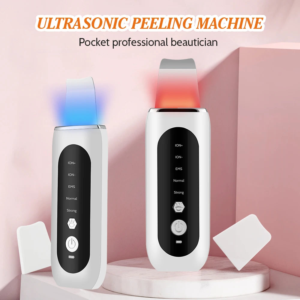 Skin Scrubber Ultrasonic Facial Machine for Home Use Spatula for Blackhead Remover Shovel Peeling Pore Cleaner Face Lift Massage