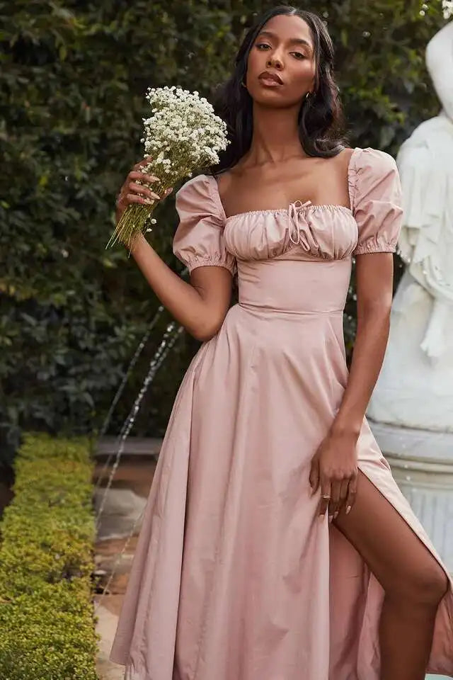 Avrilyaan White Lace Up Pleated Sexy Dress Women 2023 Split Backless Long Summer Dress Vestidos Elegant Holiday Casual Dresses