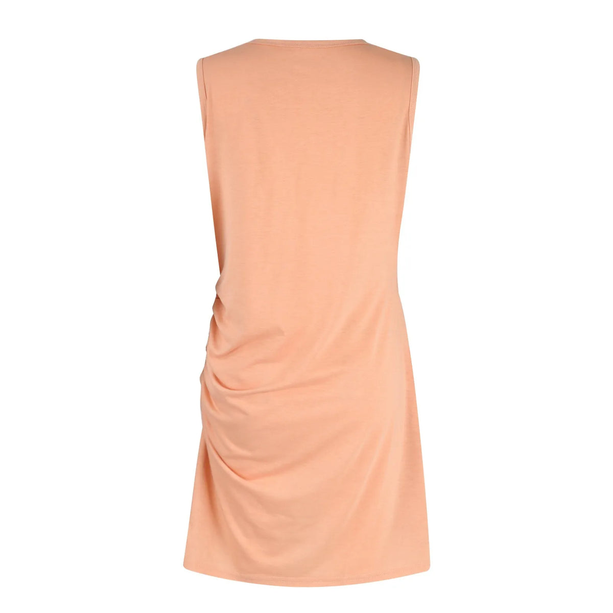 Women'S 2024 Summer Casual Beach Dress Round Neck Short Sleeveless Wrap Party Club Pleated Slim T Shirt Dresses