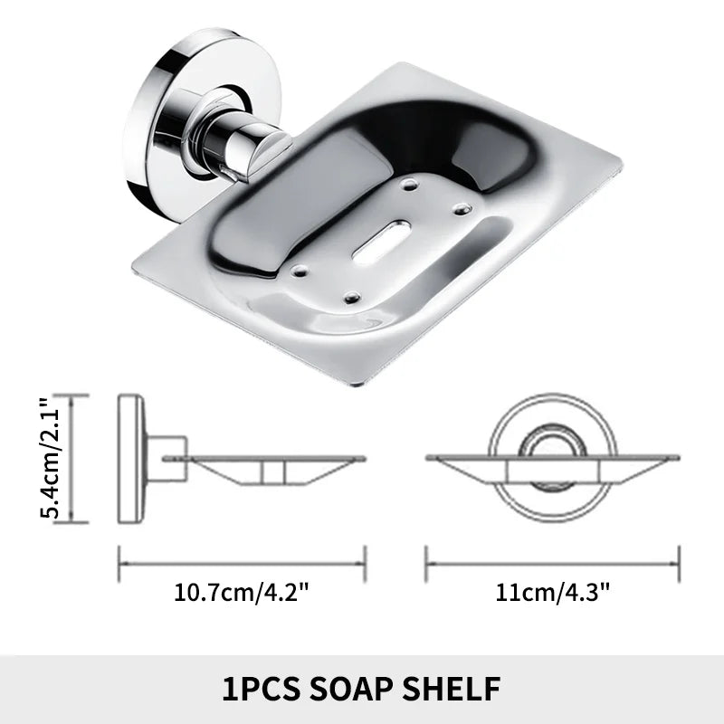 Soap Dish holder for Kitchen Bathroom Accessories Wall Mount Soap Dispenser Soap Rack With Glass Dish Metal Soap Holder Gold
