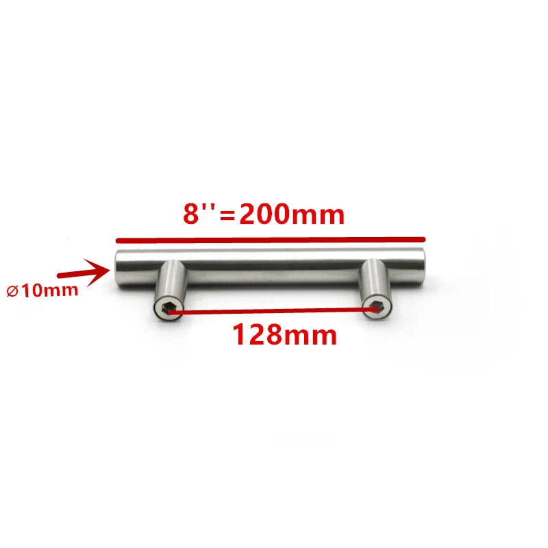 Modern  Stainless Steel Kitchen Door Cabinet T Bar Handle Pull Knob cabinet knobs furniture handle cupboard drawer handle