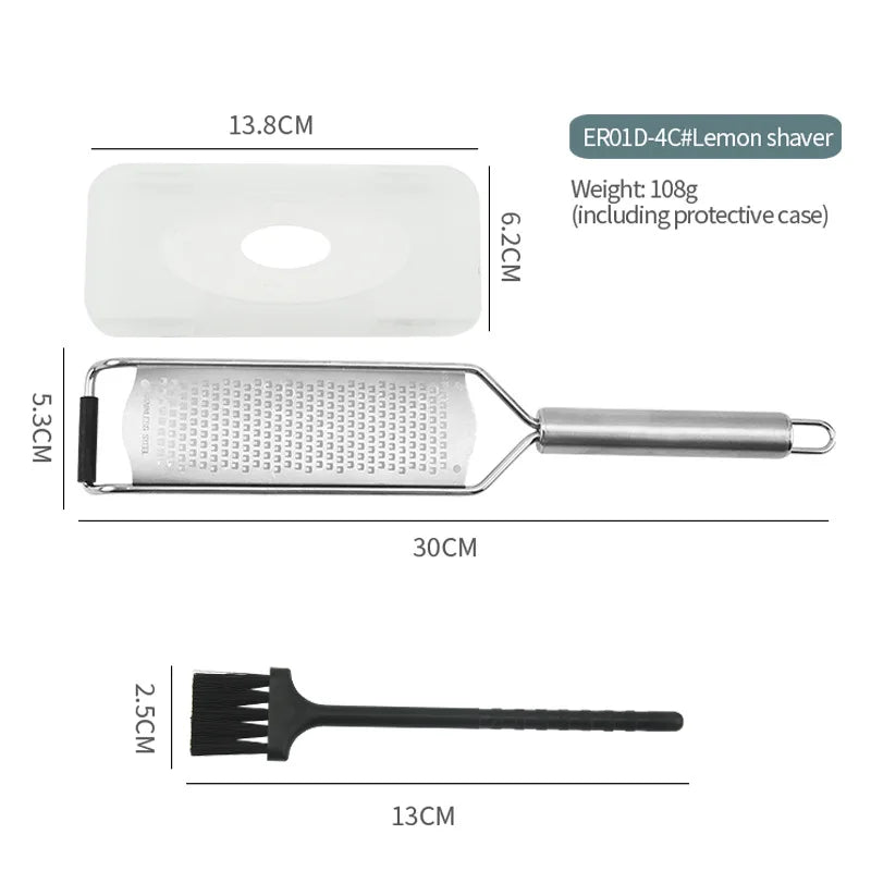 304 Stainless Steel Tube Handle Cheese Grater Lemon Grater Shredder Kitchen Cheese Grater Kitchen Gadgets
