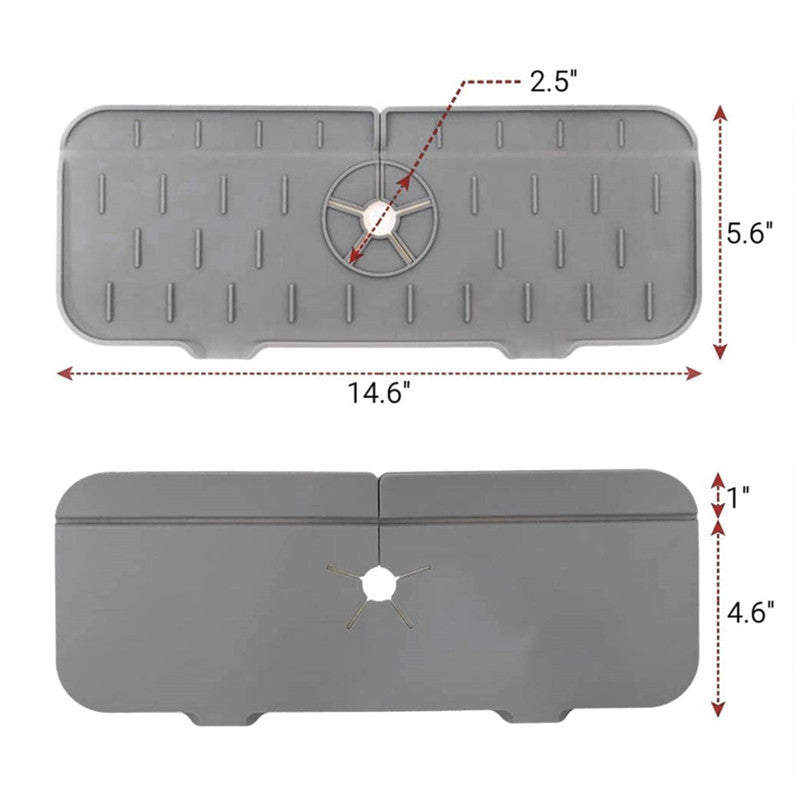 Faucet Absorbent Mat Silicon Kitchen Sink Splash Guard Drain Pad Water Splash Catcher Mats Countertop Protector Kitchen Gadgets