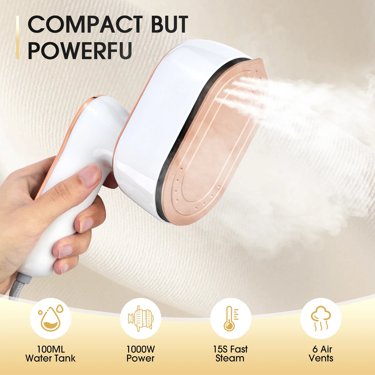 Handheld ironing machine (with steam brush), intelligent LCD electric rotary iron, portable mini iron for home and travel 6198-D