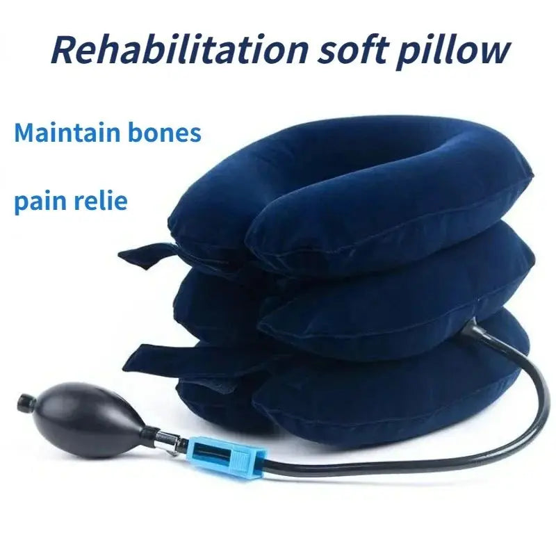 Neck Stretcher Neck Massager Cervical Support Pillow Air Pump Inflatable Collar Stretcher Brace Pain Relief Neck  Collar Pillow