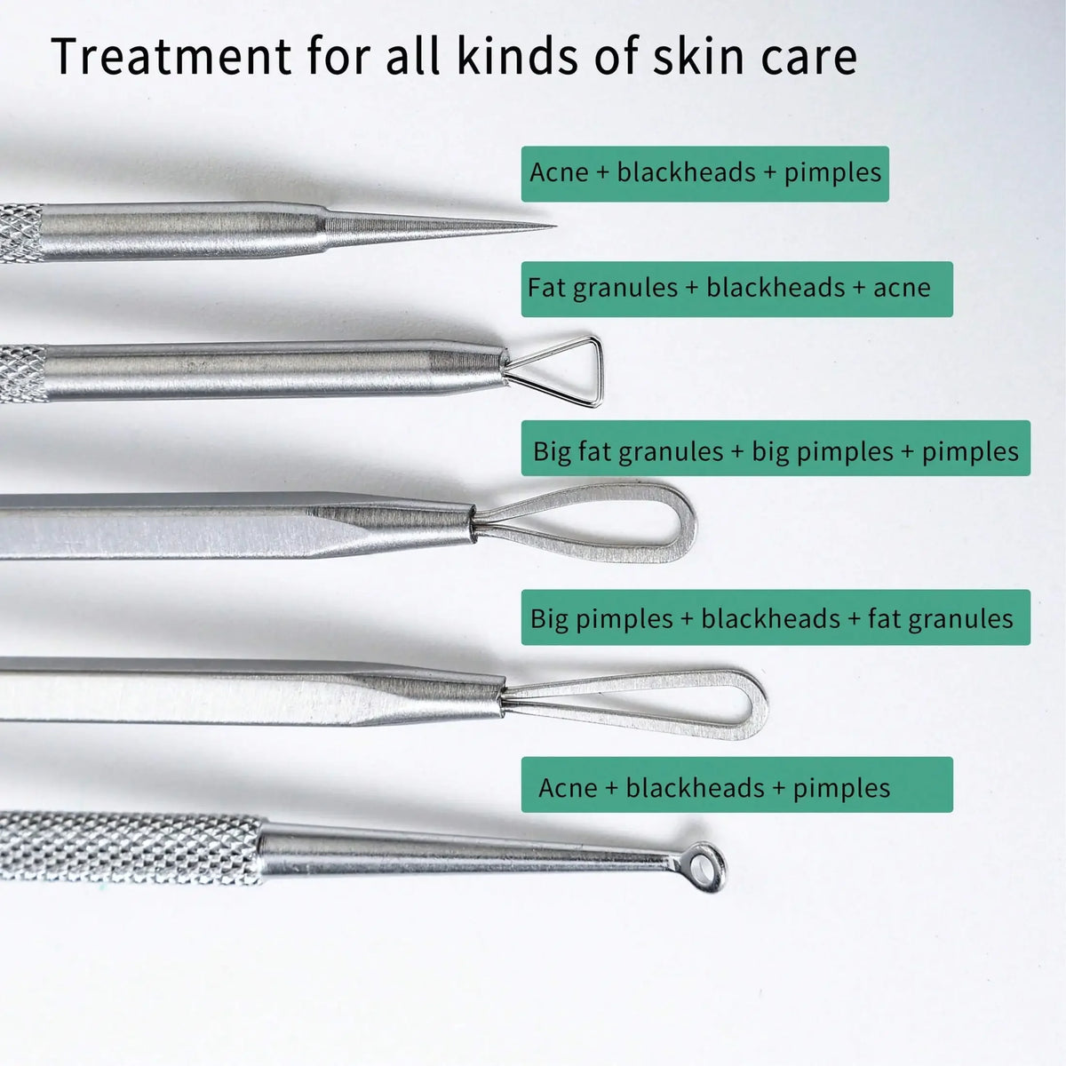 Stainless Steel Blackhead Pore Acne Remover Tool Kit,Professional Facial Cleansing Care Set With Storage Box,Blackhead Extractor