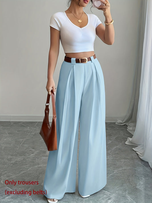 Casual High Waist Solid Apricot Culottes, Elegant Style Suitable for Daily Wear And Work, Vintage for Graduation Season, Music Festival, Derby, Independence Day