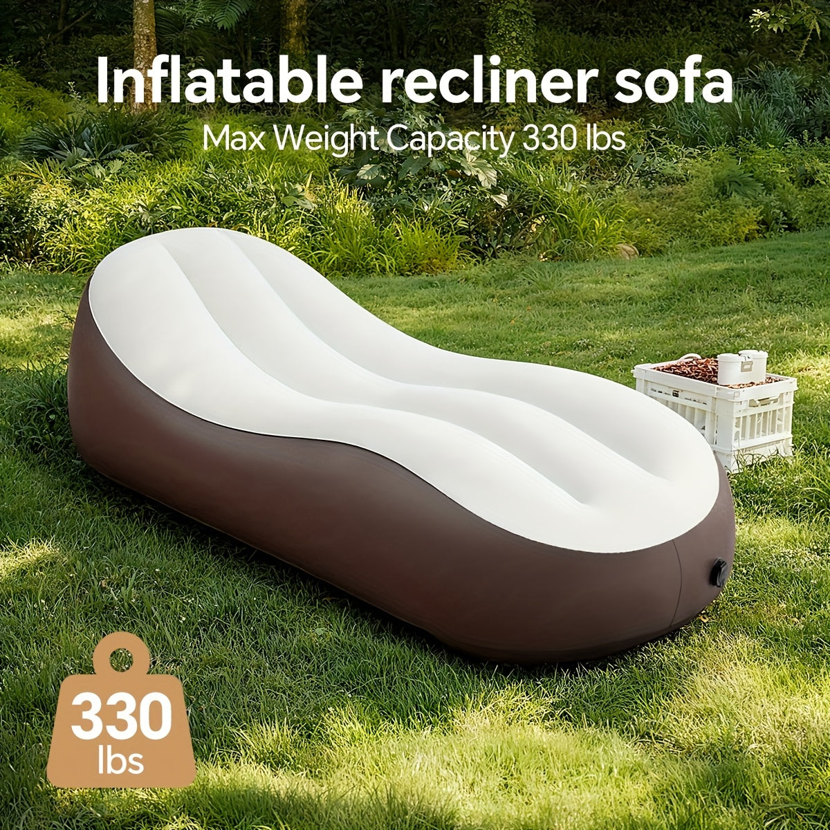 1pc Extra Long Air Mattress with 45.72cm Raised Design - Heavy-Duty Inflatable Sofa Bed, 149.69 KG Capacity, Easy Setup & Storage, Portable Air Bed for Camping, Home, Guest Room, Dorm - Luxury Mattress for Adults &, Air Mattress For Sleeping