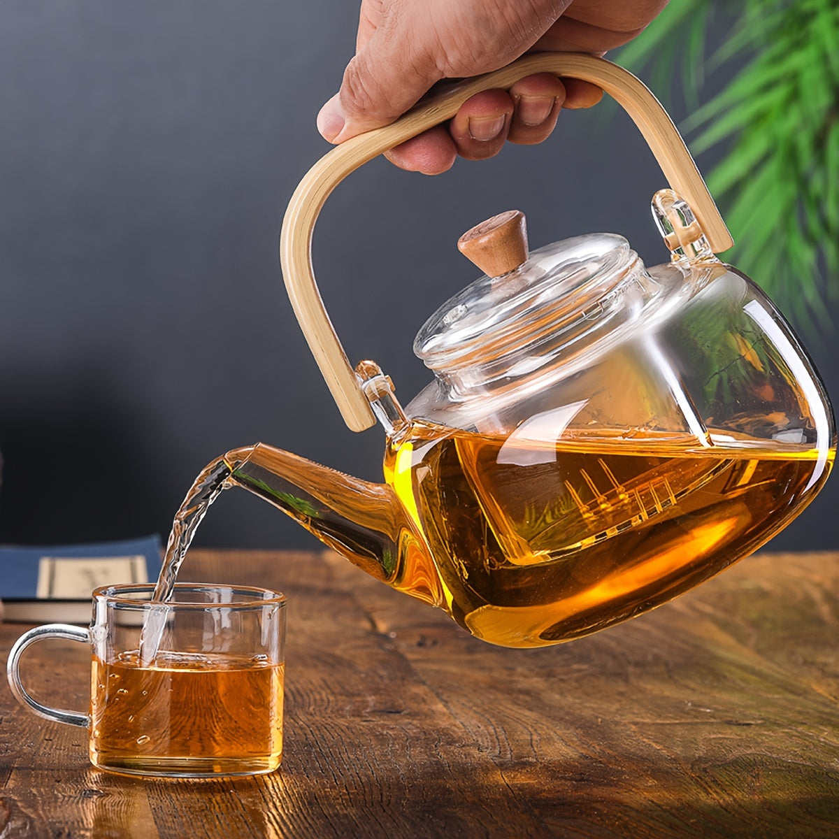 1000ml Borosilicate Glass Teapot with Removable Infuser - Stovetop Safe for Blooming and Loose Leaf Tea, or Kitchen Use, Transparent Design with Handle, Ideal for Holiday Gifting, Blooming Tea Infuser | Modern Teapot | Smooth
