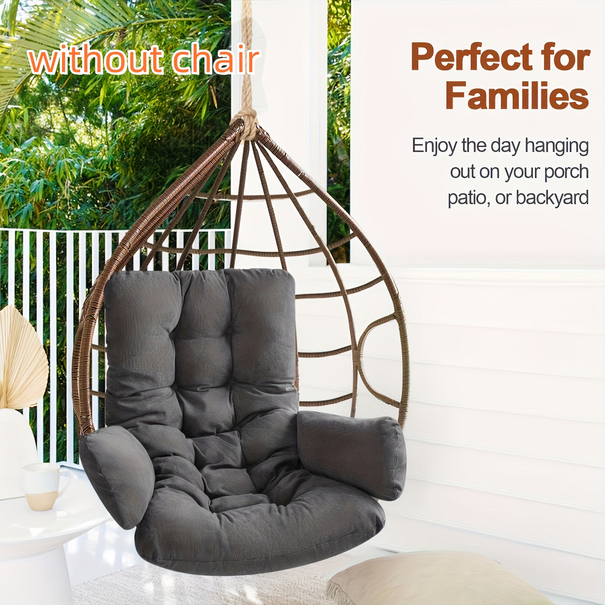 1-Pack Thickened Hammock Chair Cushion - High-Density Quick-Dry Fabric, 150kg Weight Capacity, Bohemian Style for Patio & Balcony, Father'S Day Gift. Hammock for Outside, Balcony Relaxation, Stylish Outdoor Accessory, Durable Outdoor Material
