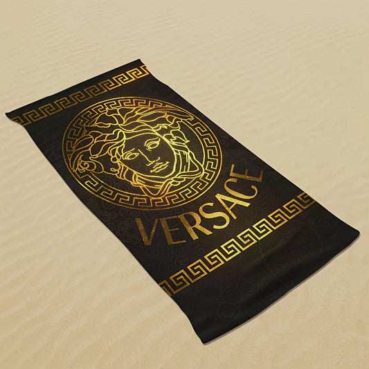1pc Luxury Beach Towel - Quick-Dry Microfiber Large Bath & Pool Towel for Adults, Quick-Dry Sand Resistance, Perfect for Beach, Camping, Travel - Ideal Gift for Spa, Gym, Home Use, Picnic Blanket, Geometric Pattern, Soft Texture, Outdoor Lovers