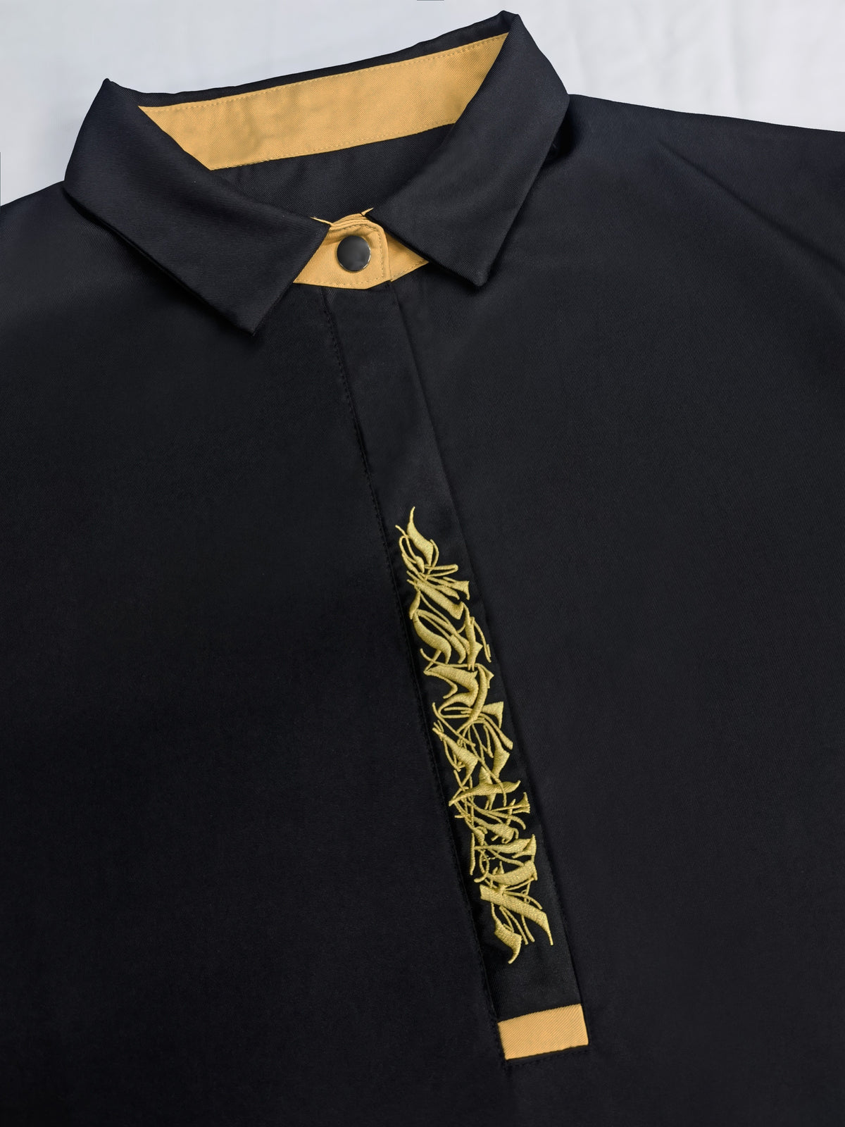 Arab Men's Plus Size Black Robe Muslim Casual Embroidered Jubba Robe All-season Universal Thobe Jubba Thawb For Men, Men's Clothing, Plus Size