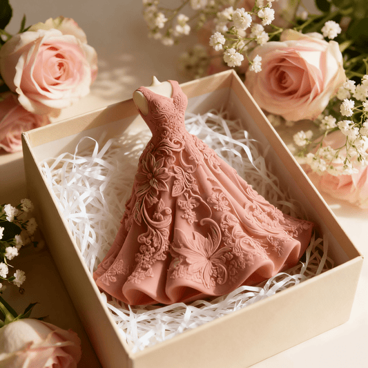 3D Wedding Dress Silicone Mold for Candle Making, Resin & Plaster Crafts - Reusable Lace Wedding Dress Demoldable DIY Mold, Irregular Shape for Wedding Candles, Romantic Handmade Gifts & Bridal DIY Projects