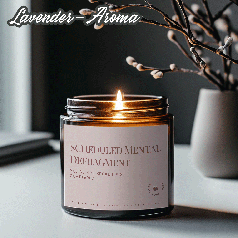Scheduled Mental Defragment Candle - Soy Wax with Lavender & Eucalyptus, 8-12 Hour Burn Time, Crystal Embellished Jar, Ideal for Journaling, Reflection & Relaxation, Indoor Use, Relaxation Candle|Decorative Candle|Soy Wax Candle