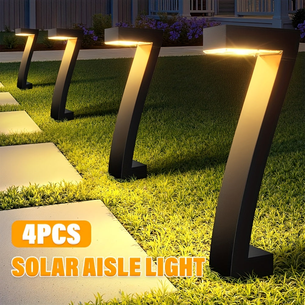 4pcs Solar Pathway Lights, 6pcs Upgraded Bright LED Outdoor Solar Lights, Suitable for Outdoor Use, Solar Garden Lights, Outdoor Solar Lighting, Suitable for Courtyards, Driveways, Walkways, Landscaping