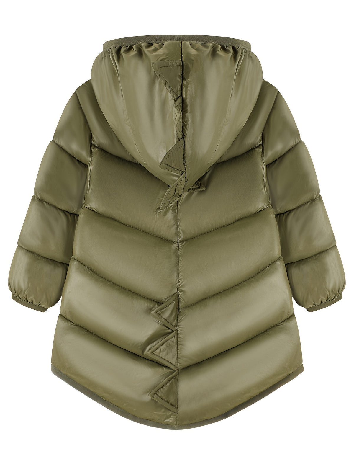 Children's Autumn and Winter Warm Padded Coat with Dinosaur Design, Windproof Thickened Jacket, Solid Color Cute Bread Style Casual Sporty Comfortable Mid-Length Basic Cartoon Outerwear for Boys