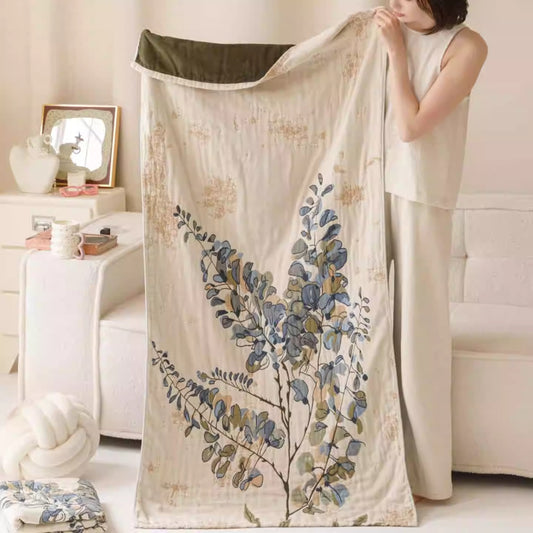 Large Vintage Floral Print Bath Towel - Cotton Absorbent Bath Mat, Multi-Functional Blanket for Home, Car, and Beach - Soft & Durable Rectangular Design with Vibrant Orange & Green Flowers, Perfect for Bathing, Napping, and Outdoor Use, Bath Towels for B