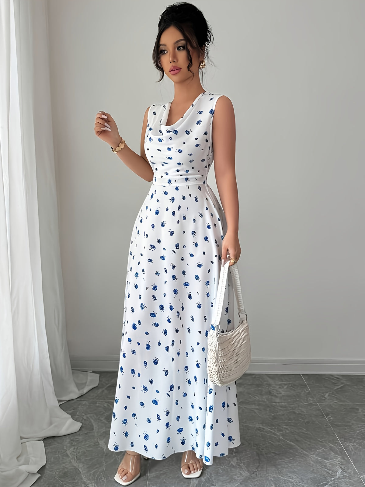 Elegant Floral Print Dress