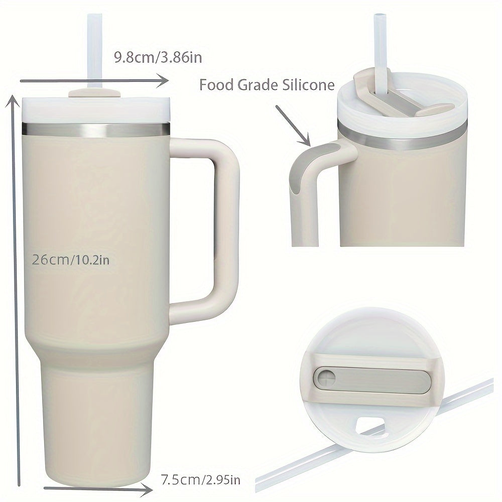 SLOVE 40oz Stainless Steel Tumbler With Handle And Straw, Insulated Sports Water Bottle For Men And Women, Keep Warm Or Cold, Coffee Cup - Perfect Gift