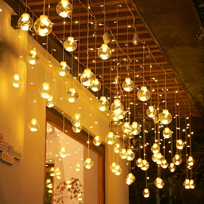 3.0 meter Fairy Light String with 108 LED Bulbs - 12 Clear Spherical Lights, Battery-Powered, No Plug Needed, Wall-Mounted, Perfect for Christmas, Valentine&Apos;S Day, Birthdays, And Indoor Holiday Decor, Indoor Holiday Decor | Classic Style | Metallic