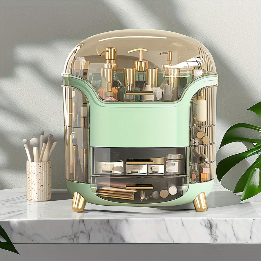 1pc Cosmetic Storage Box, Dust-proof Light Luxury Makeup Box, Dressing Table Lipstick Box, Skincare Storage Rack, Jewelry Rack, Makeup Storage Organizer, Makeup Organizer