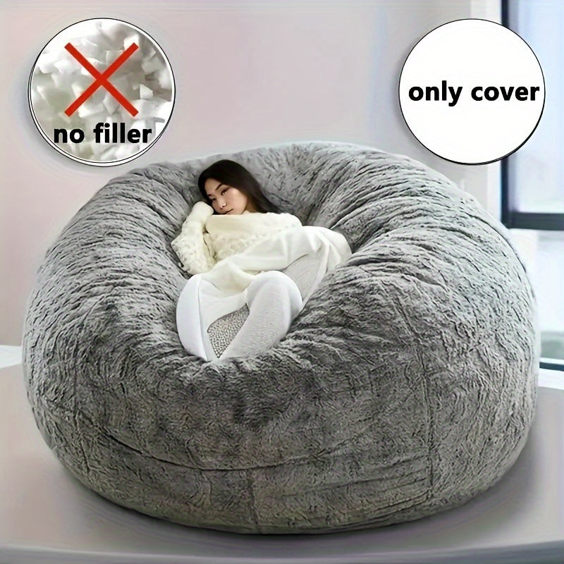 1PC Adult Washable Large Round Bean Bag Bed Cover, Lazy Sofa Cover (No Filling, Cover Only), Bean Bag Sleeve
